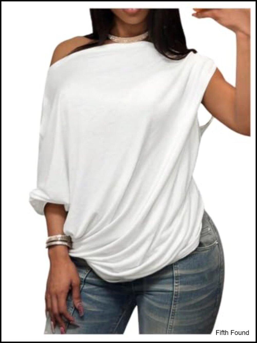 Plus Size Off Shoulder Ruched T Shirt Asymmetrical Top